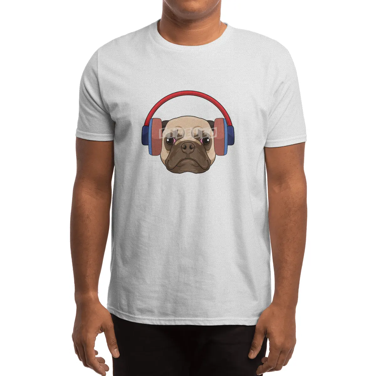 Dog at Music with Headphone Spor T-Shirt
