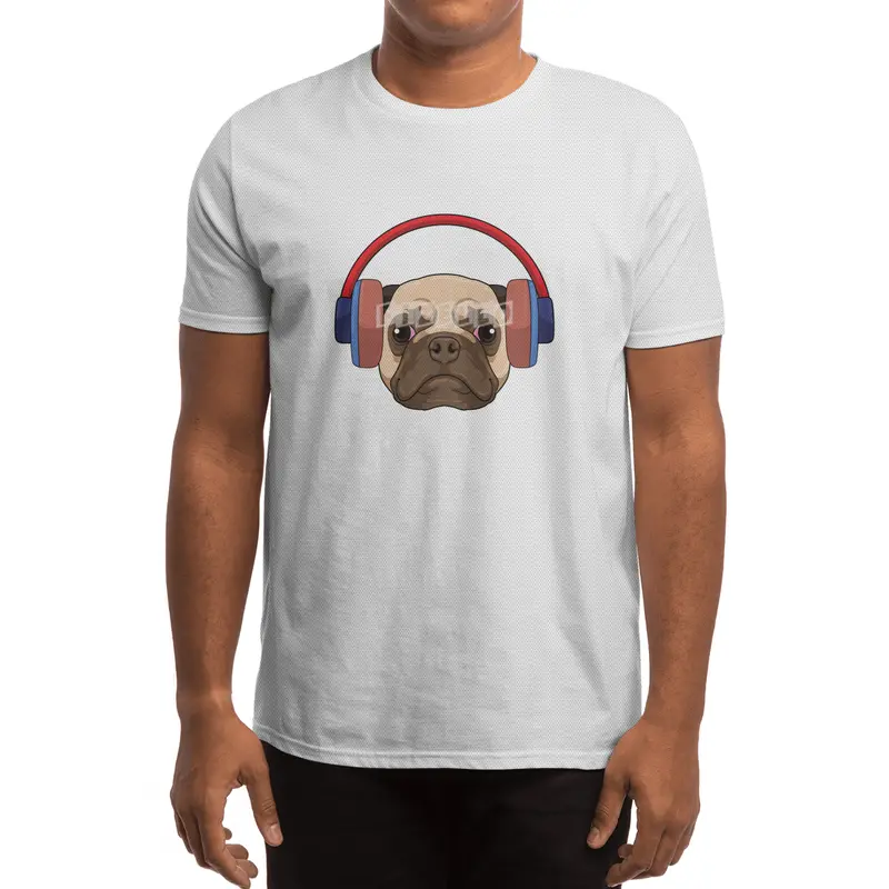 Dog at Music with Headphone Spor T-Shirt