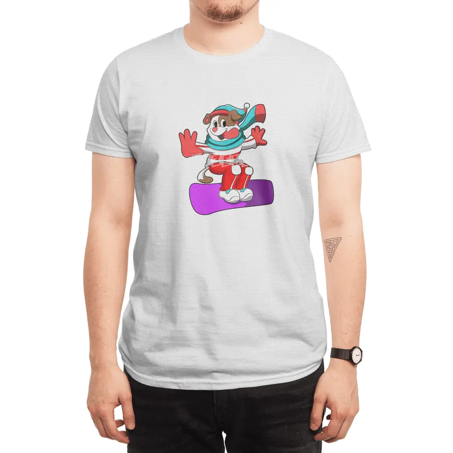 Dog at Snowboarding with Snowboard Spor T-Shirt