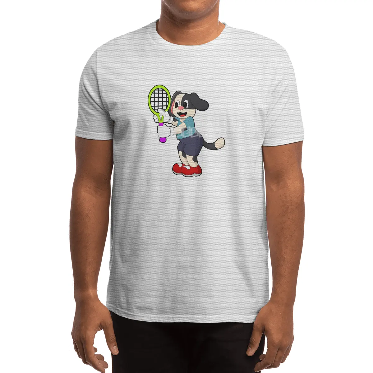 Dog at Tennis with Tennis racket Spor T-Shirt