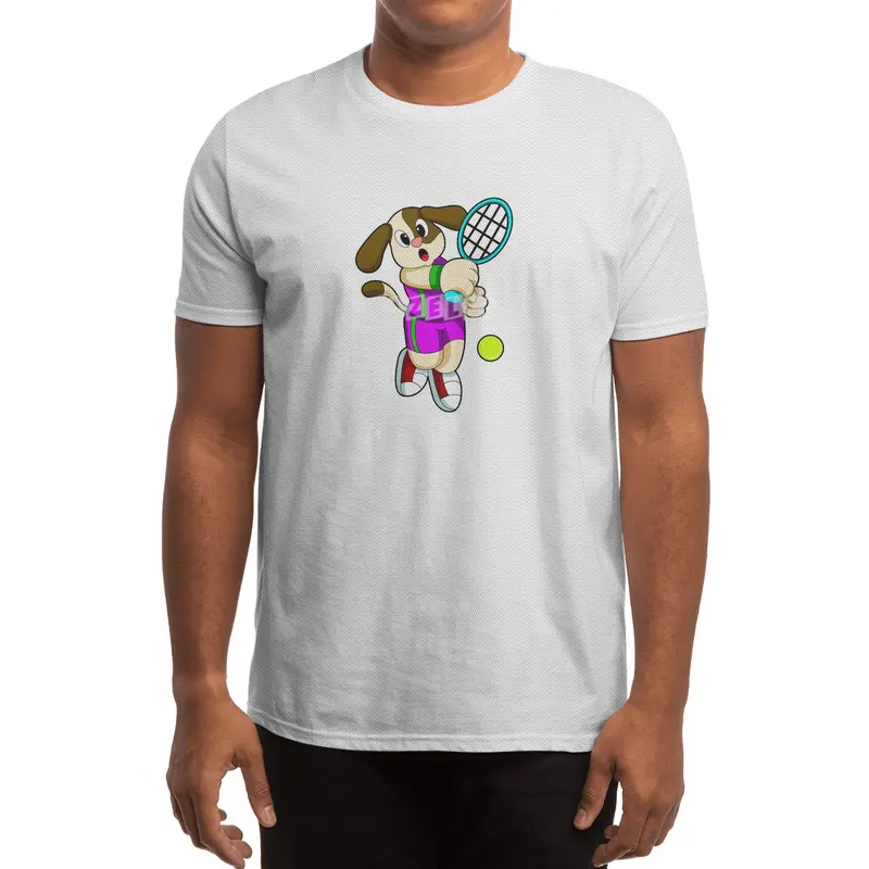 Dog at Tennis with Tennis racket & Tennis ball Spor T-Shirt