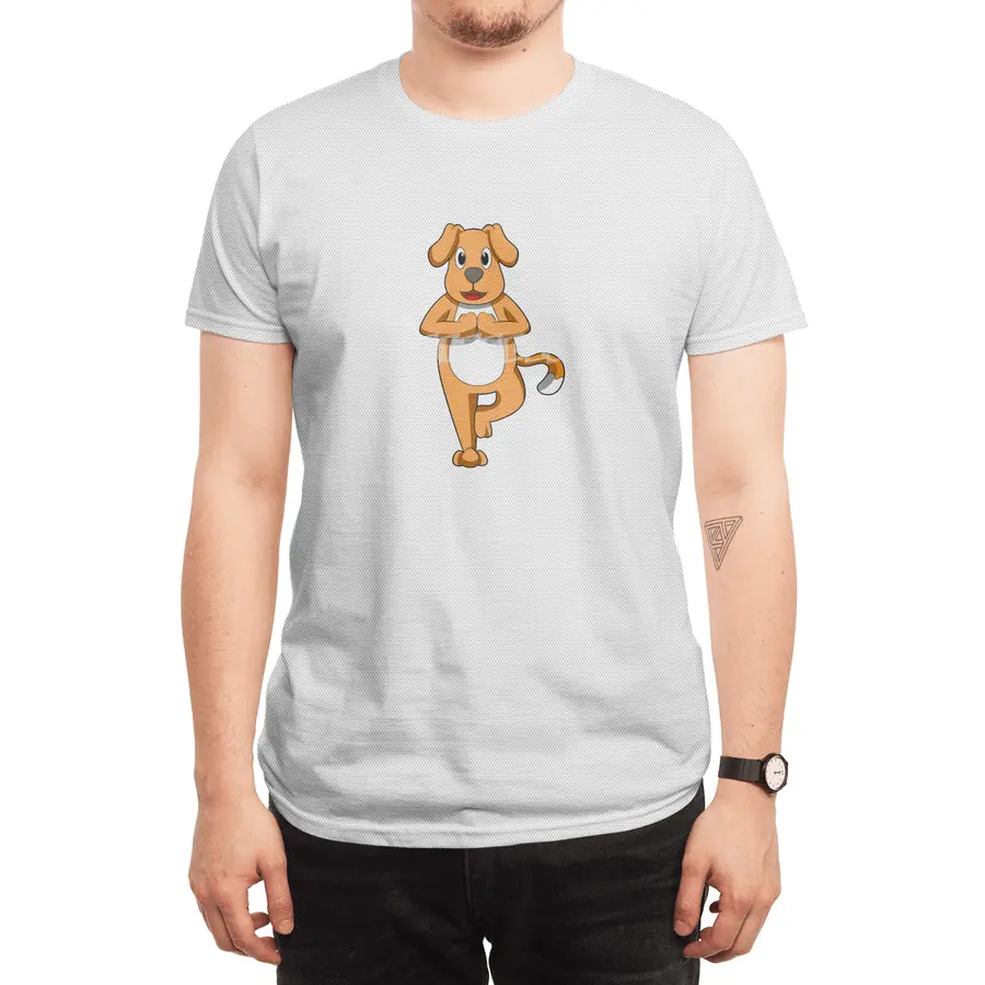 Dog at Yoga Stretching exercises Spor T-Shirt