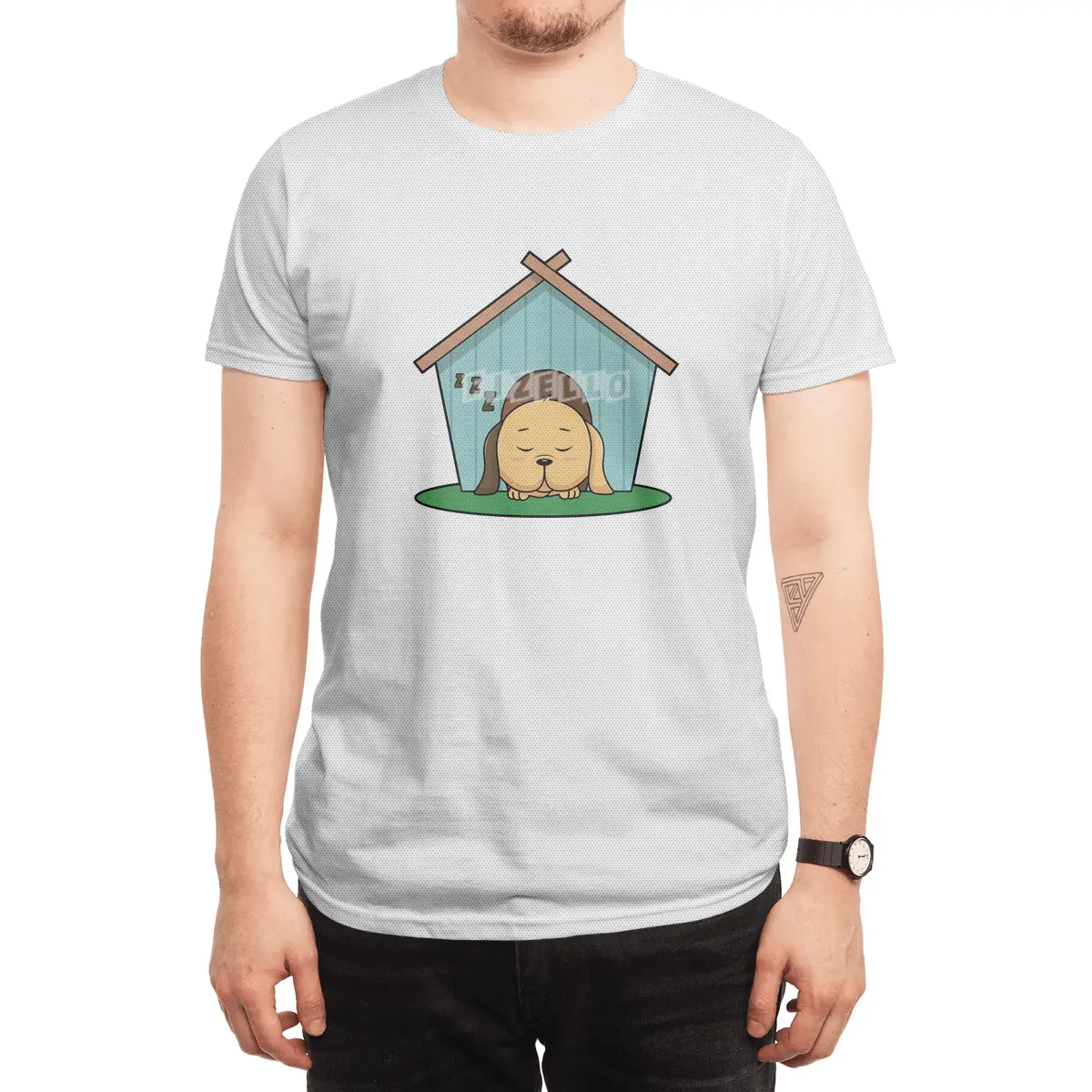 Dog in Dog house Spor T-Shirt