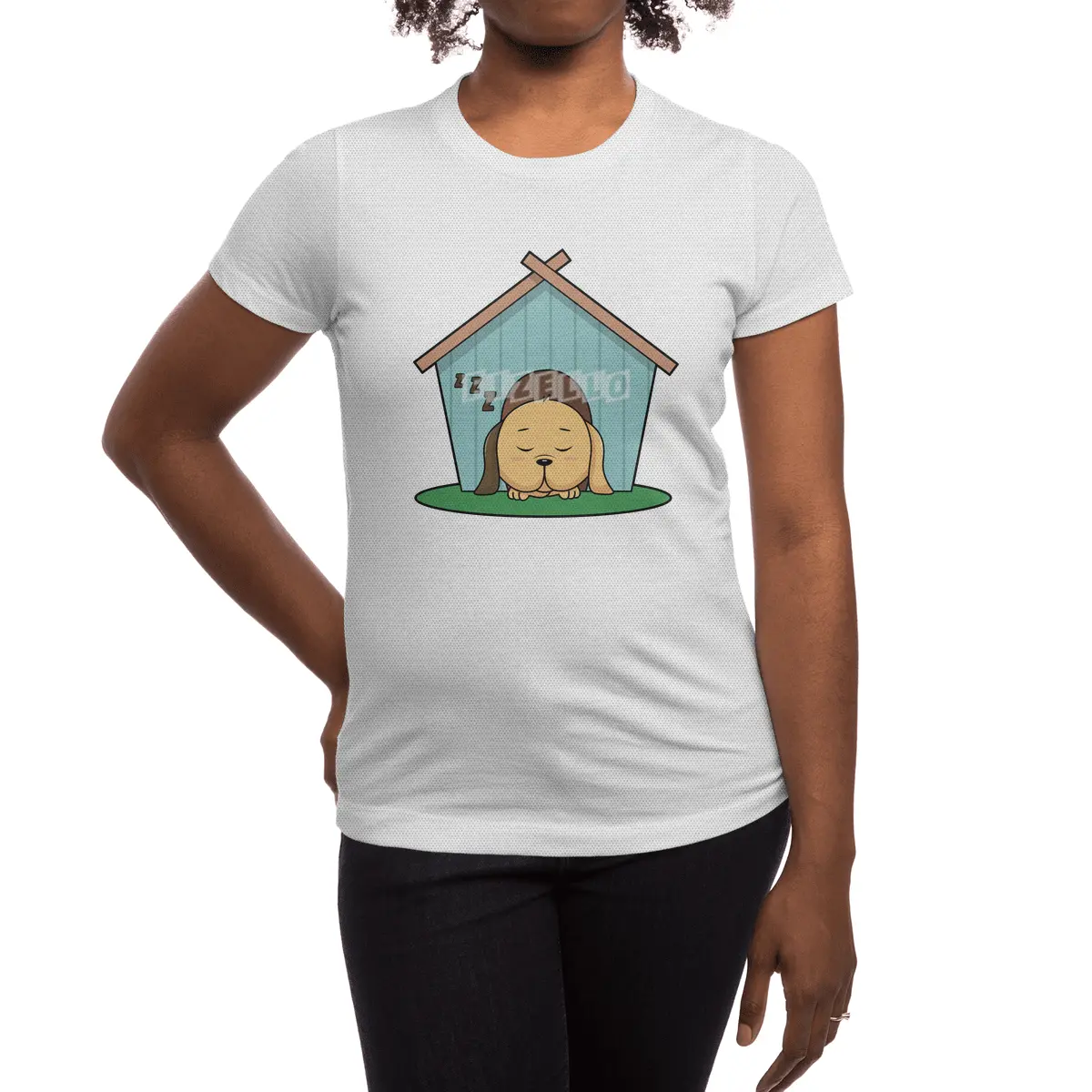 Dog in Dog house Spor T-Shirt