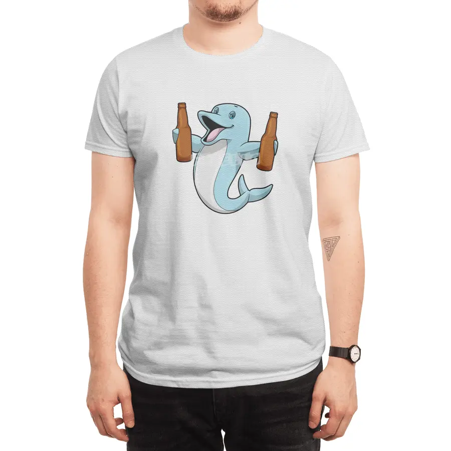 Dolphin with Bottles of Beer Spor T-Shirt