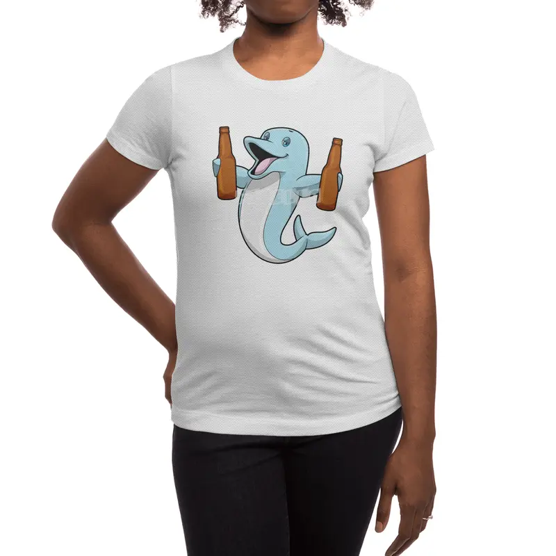 Dolphin with Bottles of Beer Spor T-Shirt