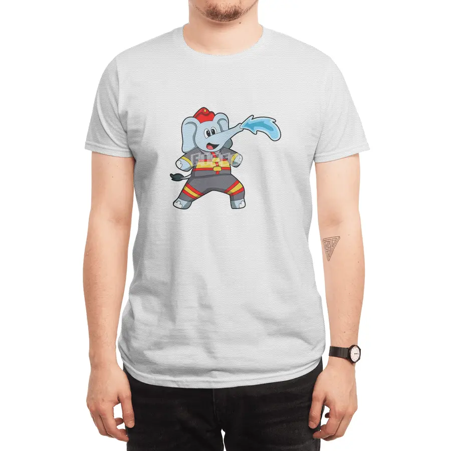 Elephant as Firefighter with Hose Spor T-Shirt