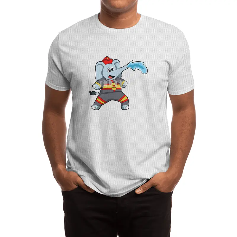 Elephant as Firefighter with Hose Spor T-Shirt