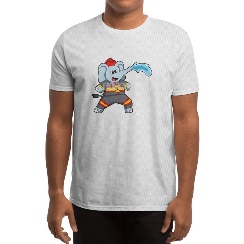 Elephant as Firefighter with Hose Spor T-Shirt