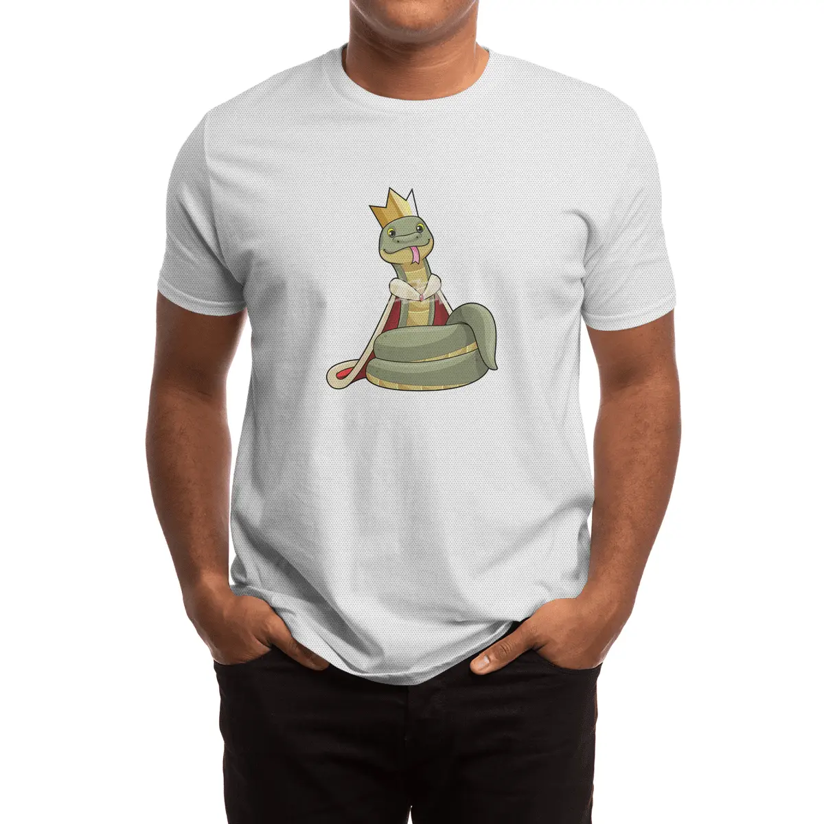 Snake as King with Crown Spor T-Shirt