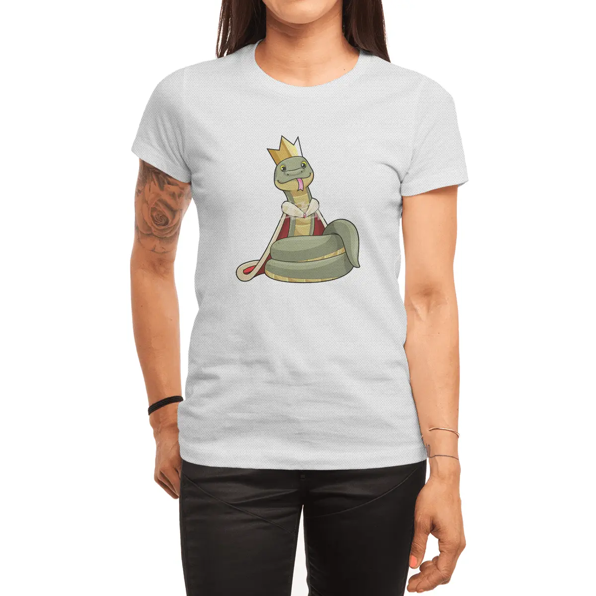 Snake as King with Crown Spor T-Shirt