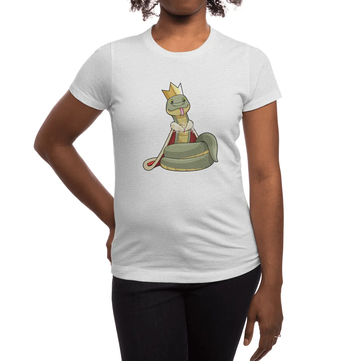 Snake as King with Crown Spor T-Shirt