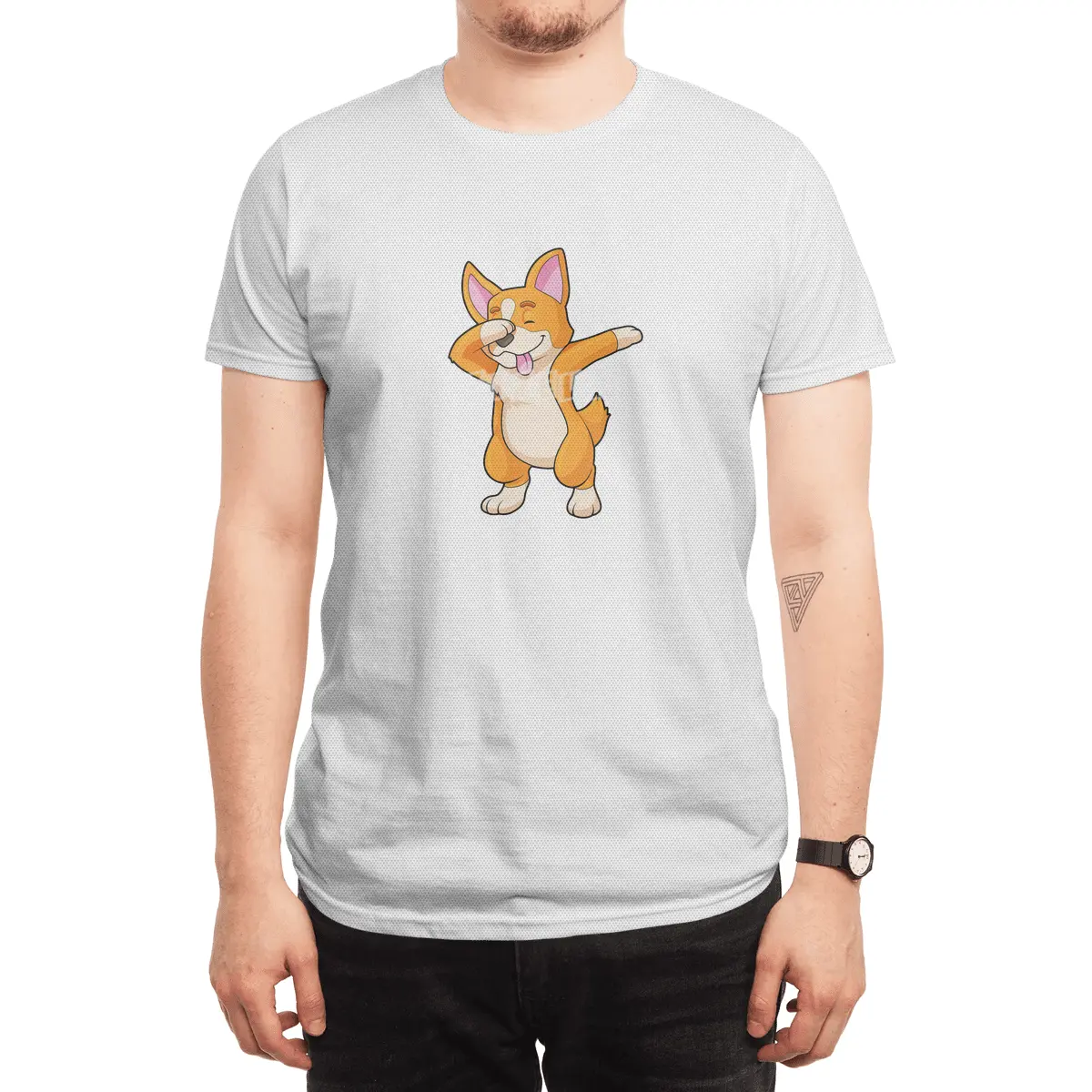 Welsh Corgi at Hip Hop Dance Dab Spor T-Shirt