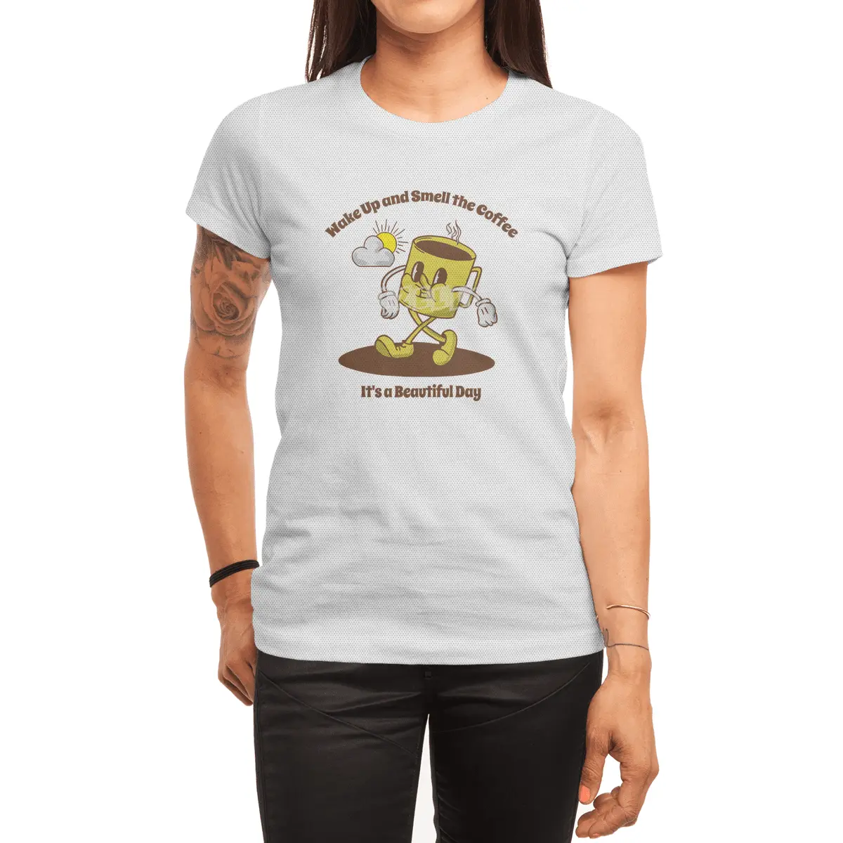 Wake up and smell the coffee it's a beautiful day Spor T-Shirt