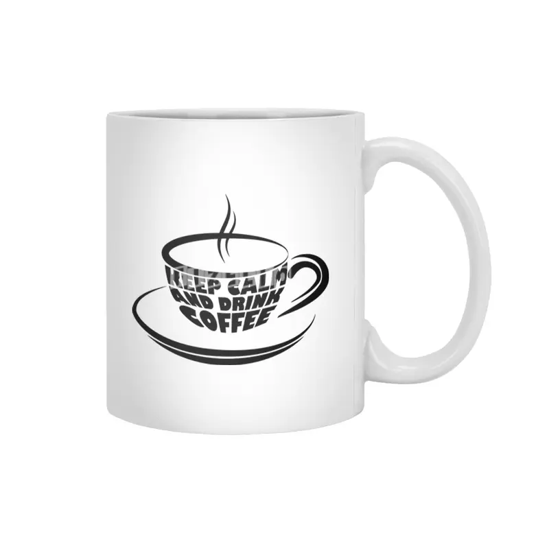 Keep calm and drink coffee! Beyaz Kupa