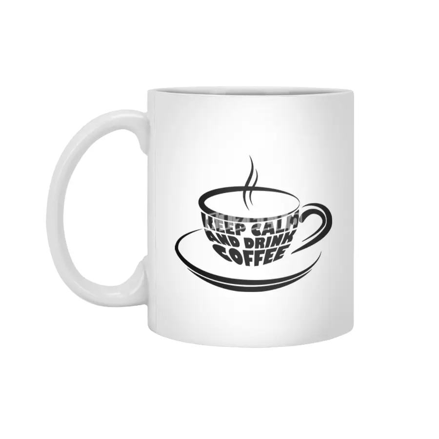 Keep calm and drink coffee! Beyaz Kupa