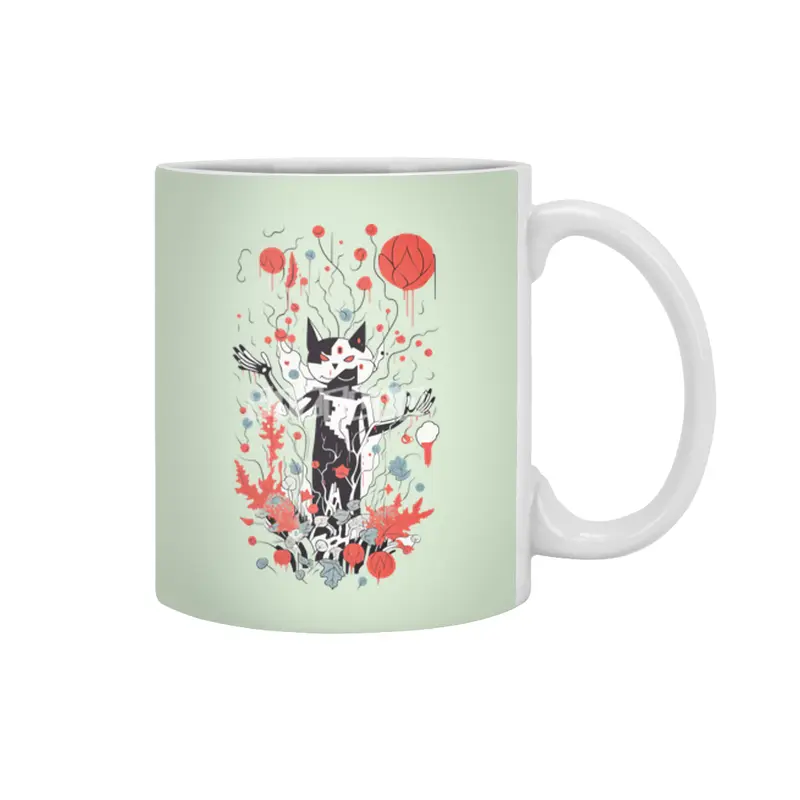 Abstract Cat Beyaz Kupa
