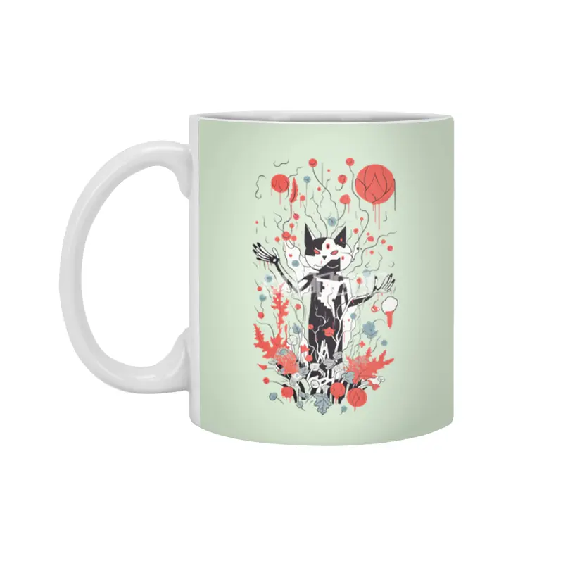Abstract Cat Beyaz Kupa