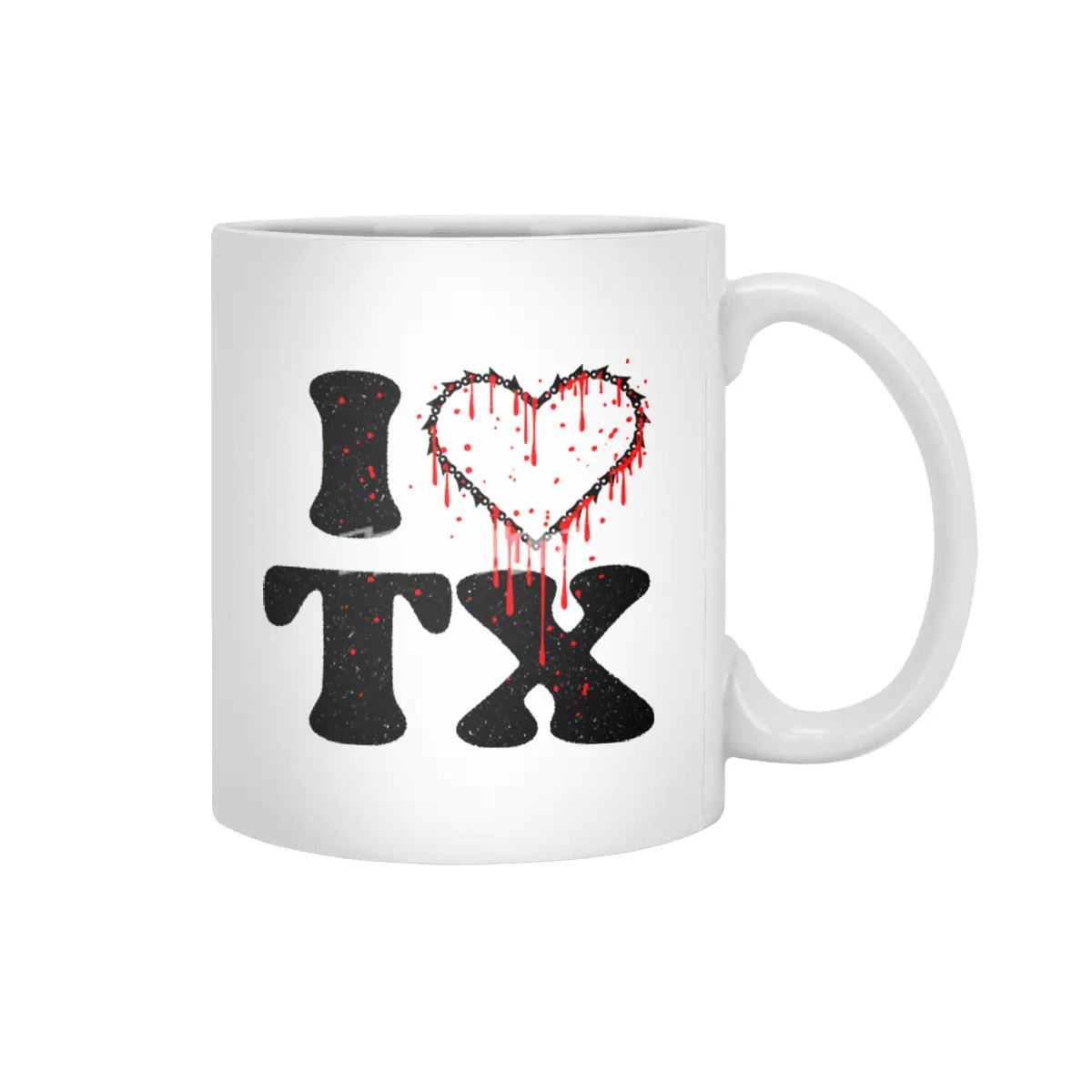 I love tx chainsaw heart Beyaz Kupa