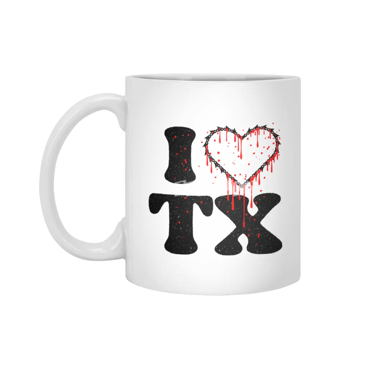 I love tx chainsaw heart Beyaz Kupa