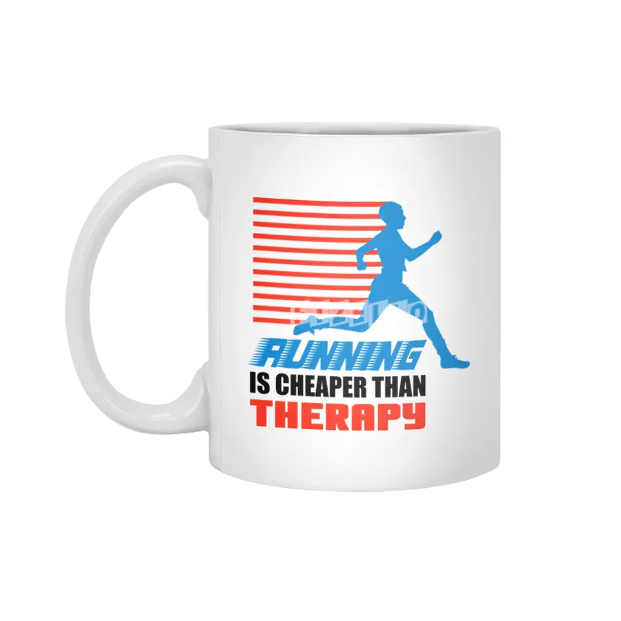 Running Is Cheaper Than Therapy Beyaz Kupa