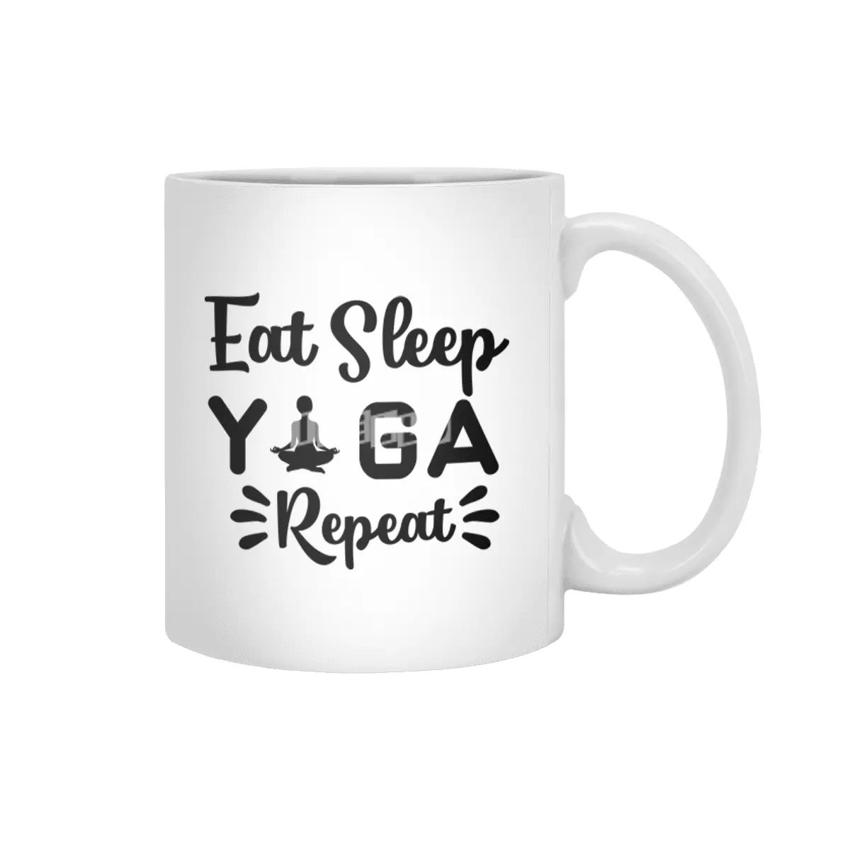 EAT, SLEEP, YOGA, REPEAT Beyaz Kupa