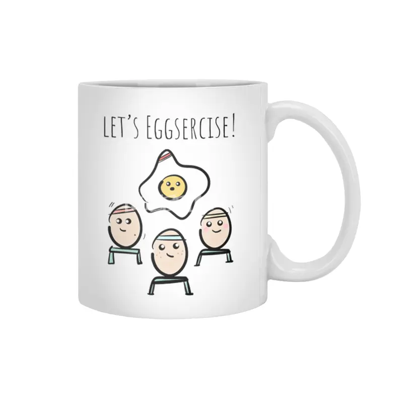 Let's Eggsercise! Beyaz Kupa