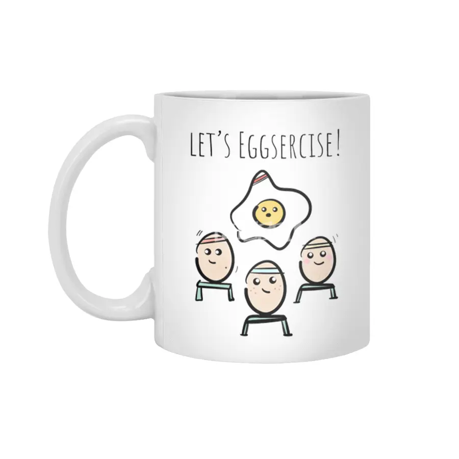 Let's Eggsercise! Beyaz Kupa