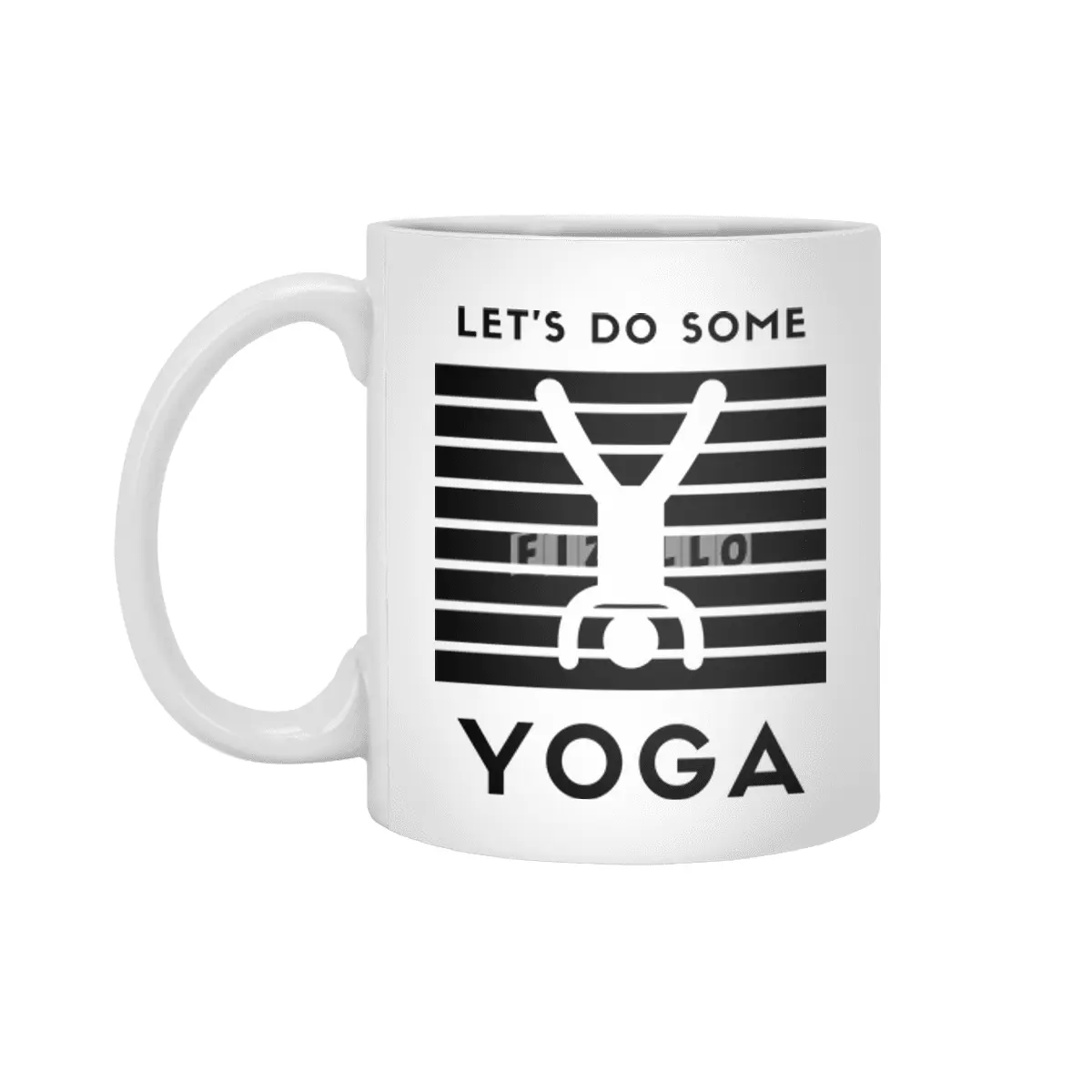 let’s do some yoga (black print) Beyaz Kupa