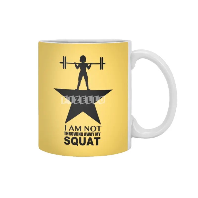 My Squat: Curly Hair (Dark Print) Beyaz Kupa