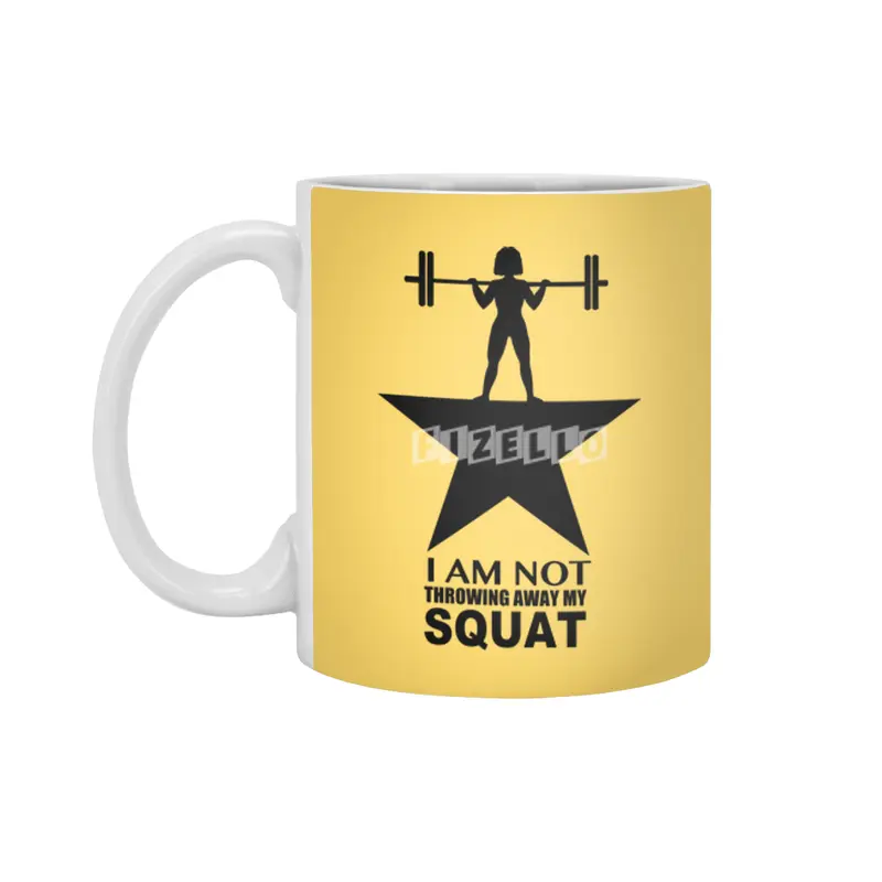 My Squat: Curly Hair (Dark Print) Beyaz Kupa