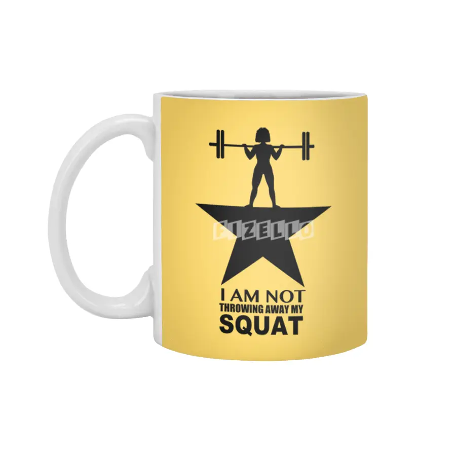 My Squat: Curly Hair (Dark Print) Beyaz Kupa