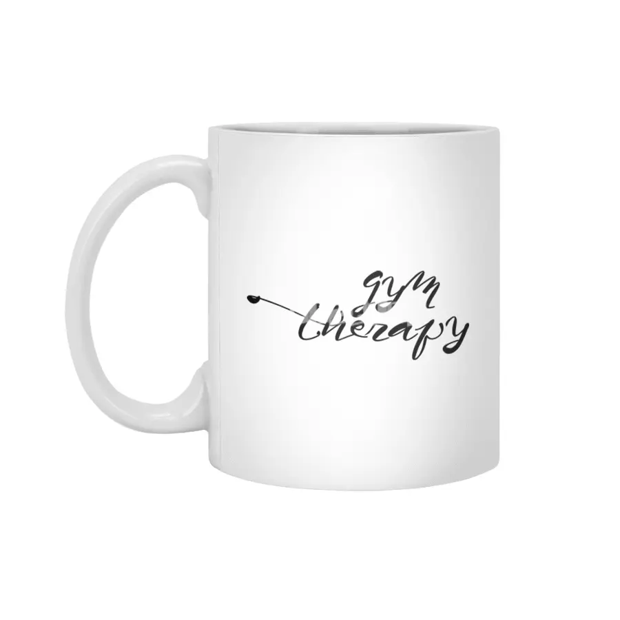 Gym Is My Kind Of Therapy Fitness Graphics Beyaz Kupa