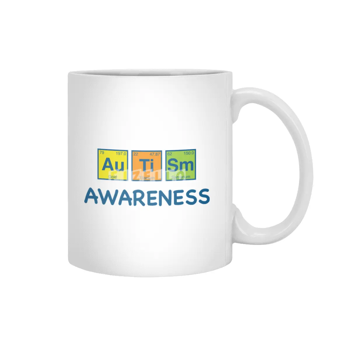 Autism Awareness Light Color Periodic Table Elements Theme for Teachers, Students and Parents Beyaz Kupa
