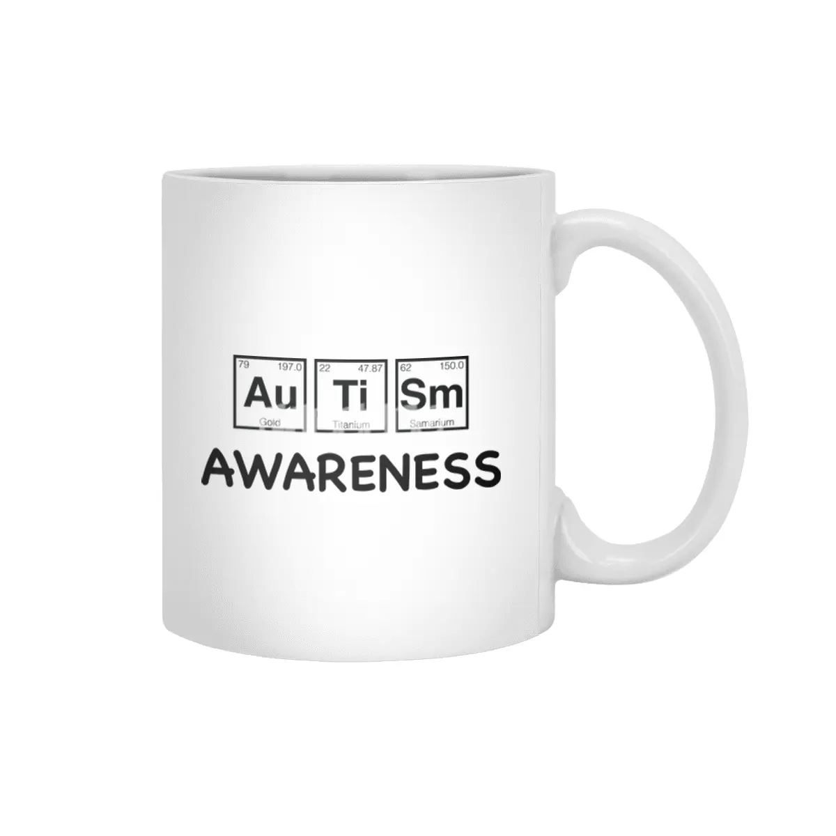 Autism Awareness Light Periodic Table Elements Theme for Teachers, Students and Parents Beyaz Kupa