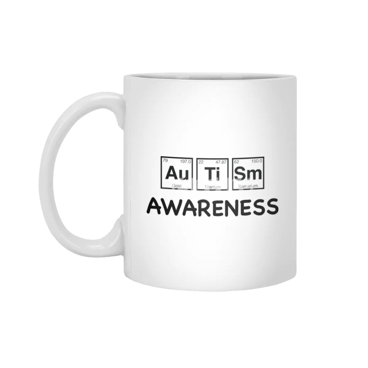 Autism Awareness Light Periodic Table Elements Theme for Teachers, Students and Parents Beyaz Kupa