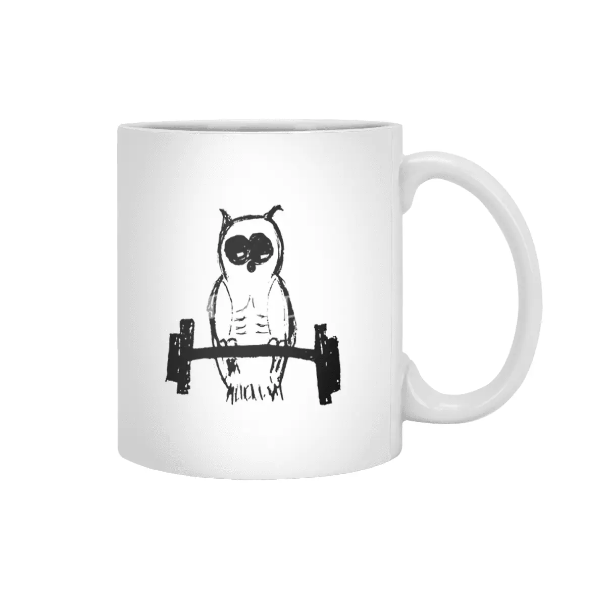 Pumping Iron Owl Beyaz Kupa