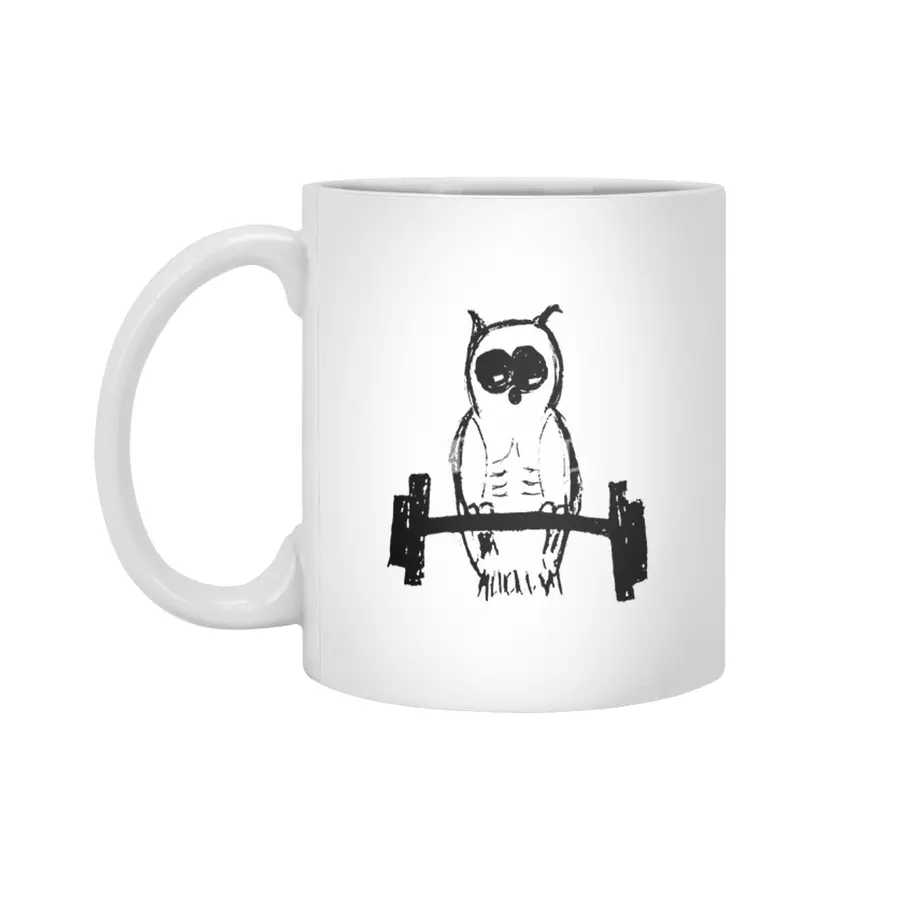 Pumping Iron Owl Beyaz Kupa