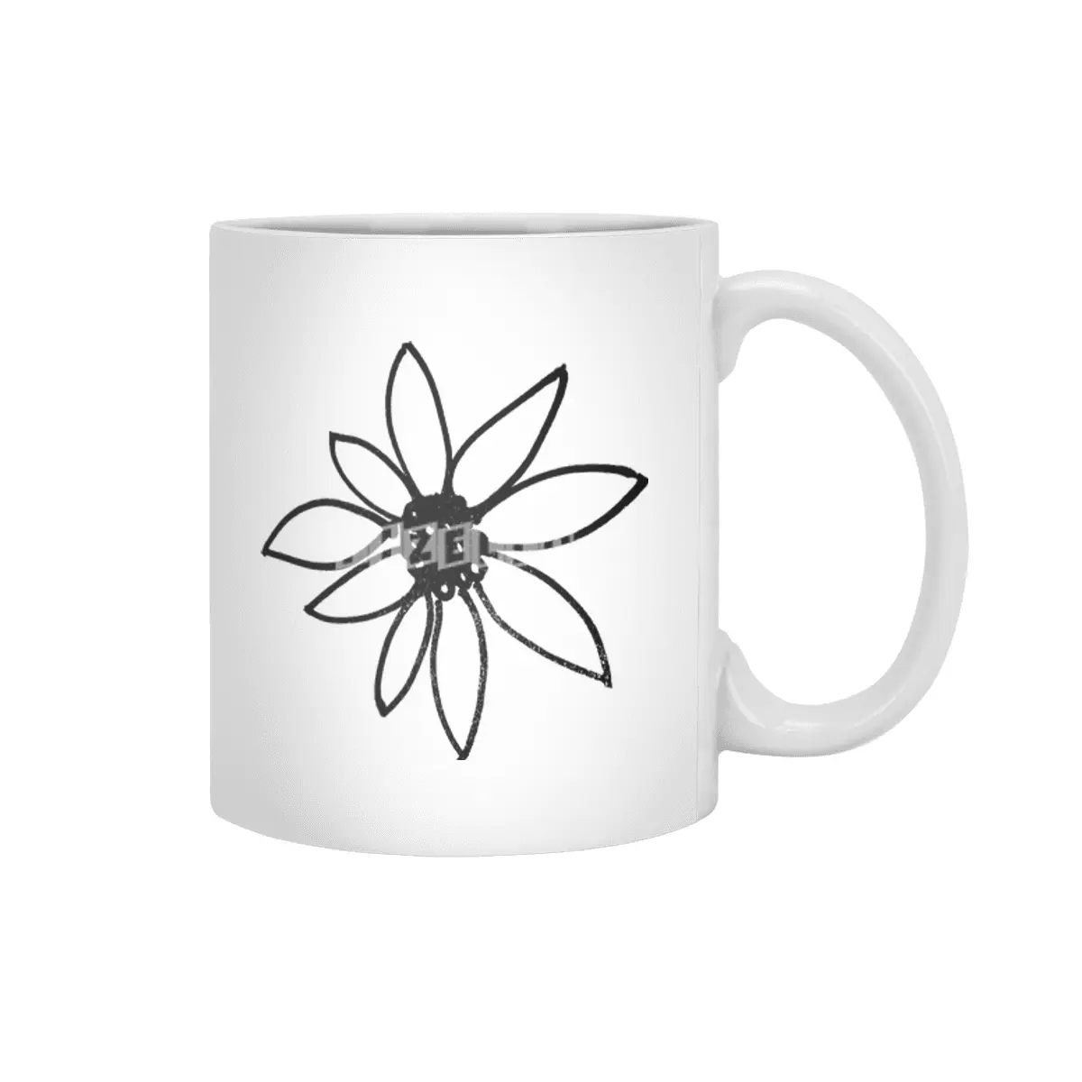 simple flower Beyaz Kupa