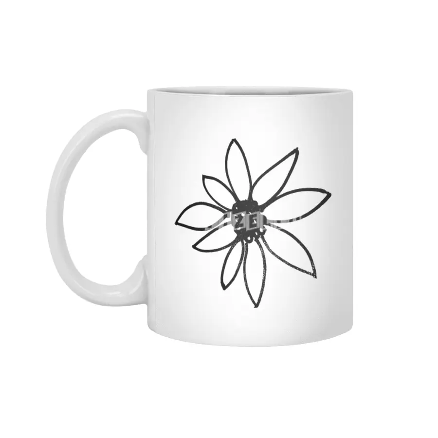 simple flower Beyaz Kupa