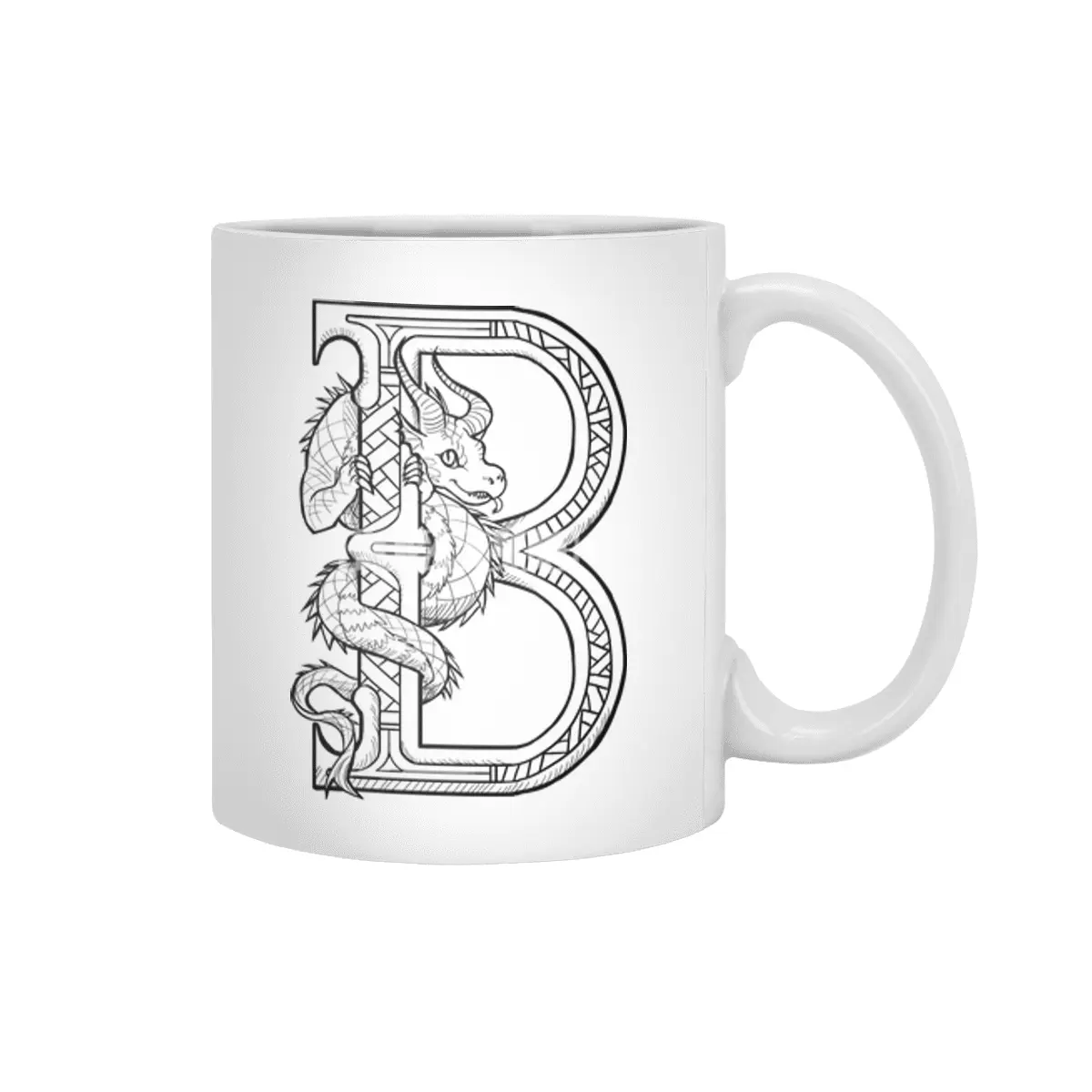 B Dragon Alphabet Beyaz Kupa