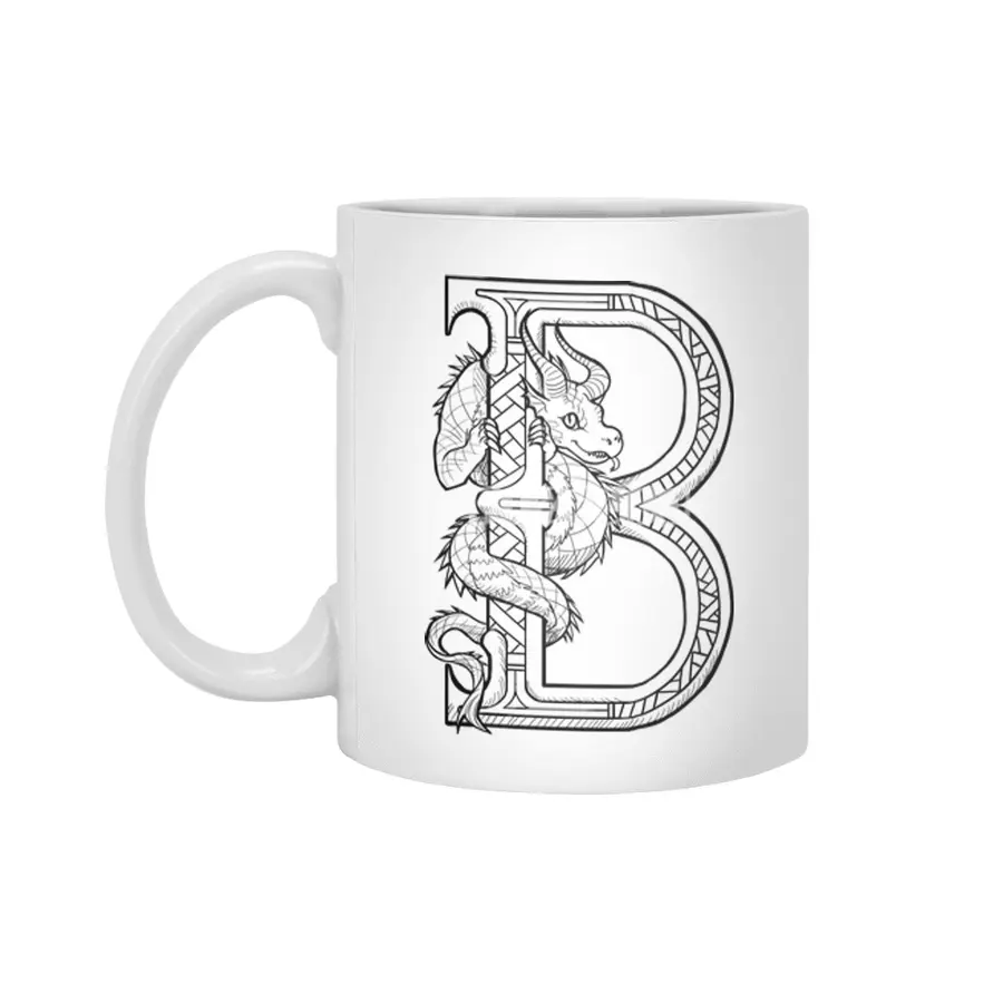 B Dragon Alphabet Beyaz Kupa