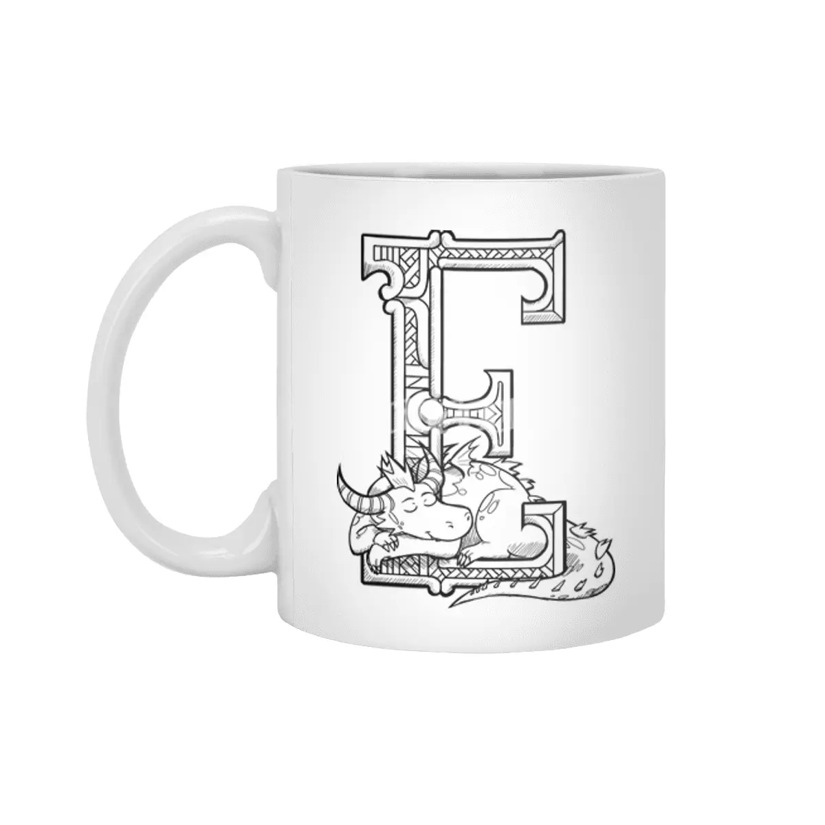 E Dragon Alphabet Beyaz Kupa