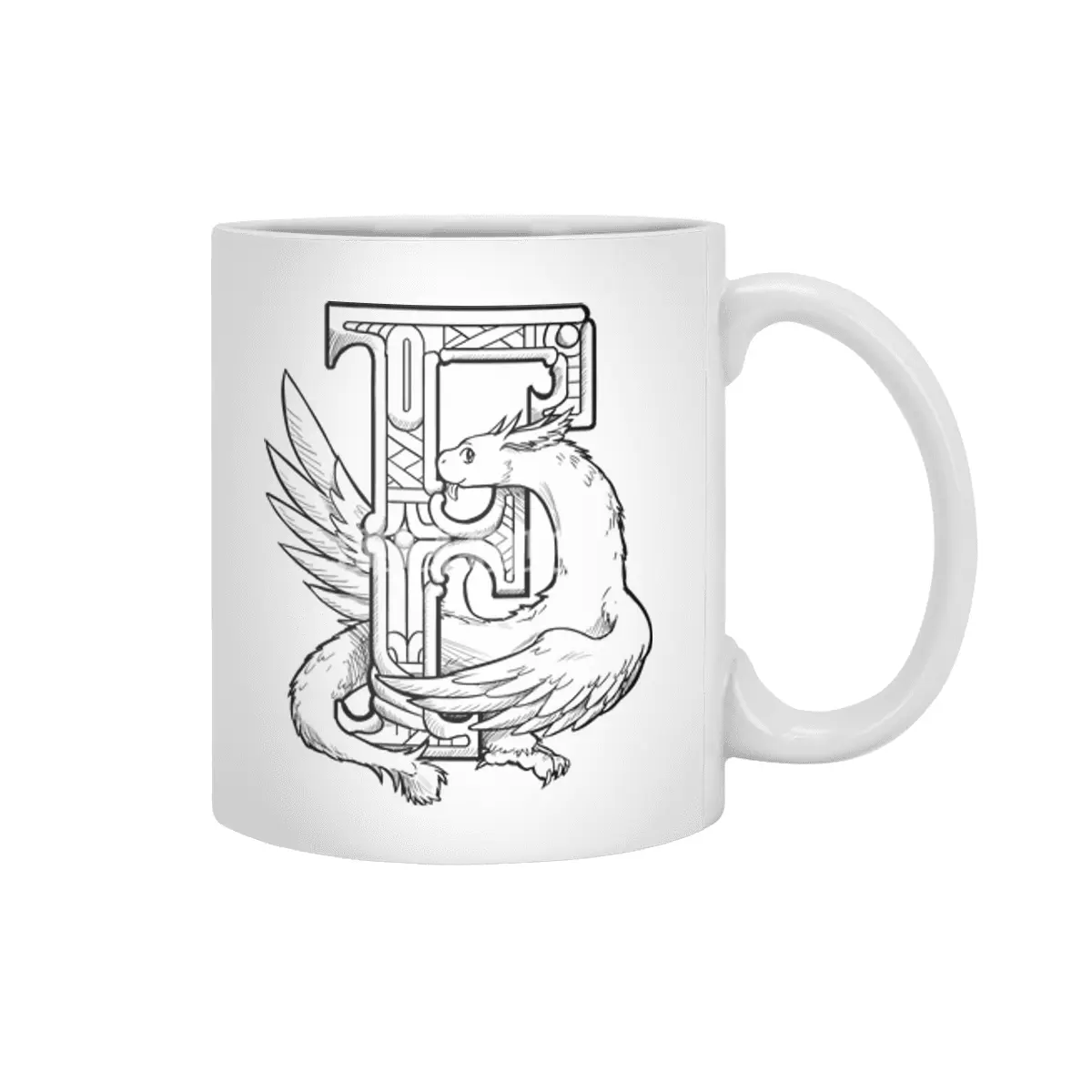 F Dragon Alphabet Beyaz Kupa