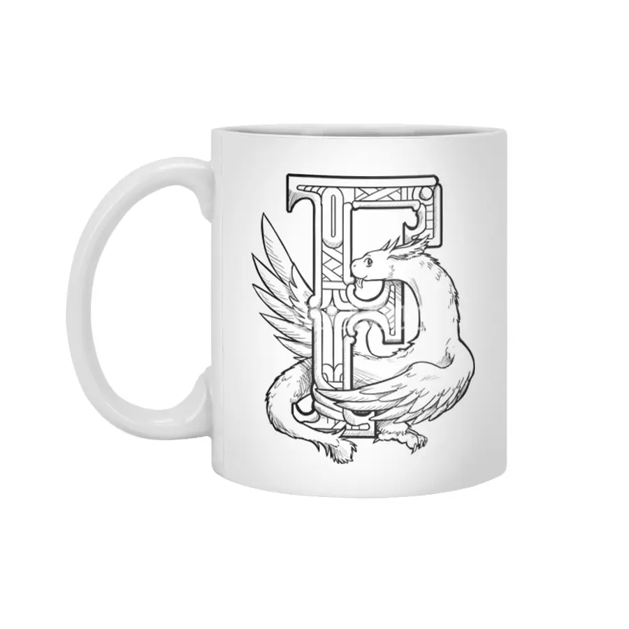F Dragon Alphabet Beyaz Kupa