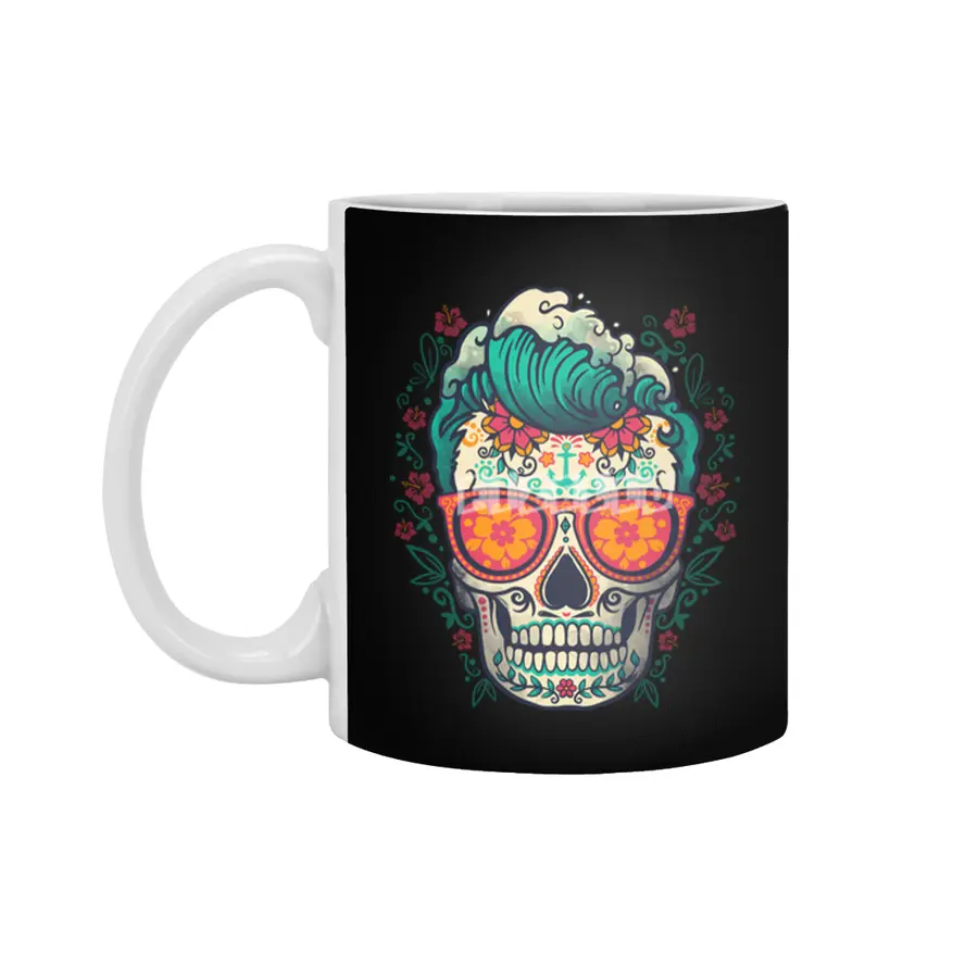 Calavera summer surfer Beyaz Kupa