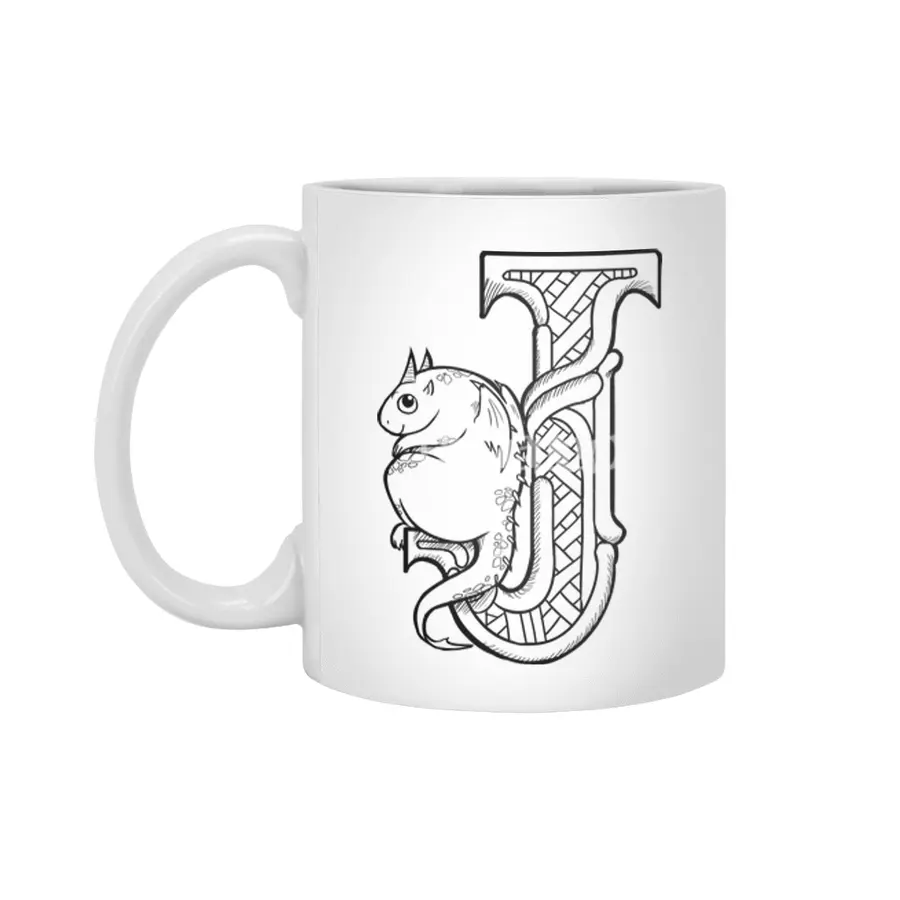 J Dragon Alphabet Beyaz Kupa