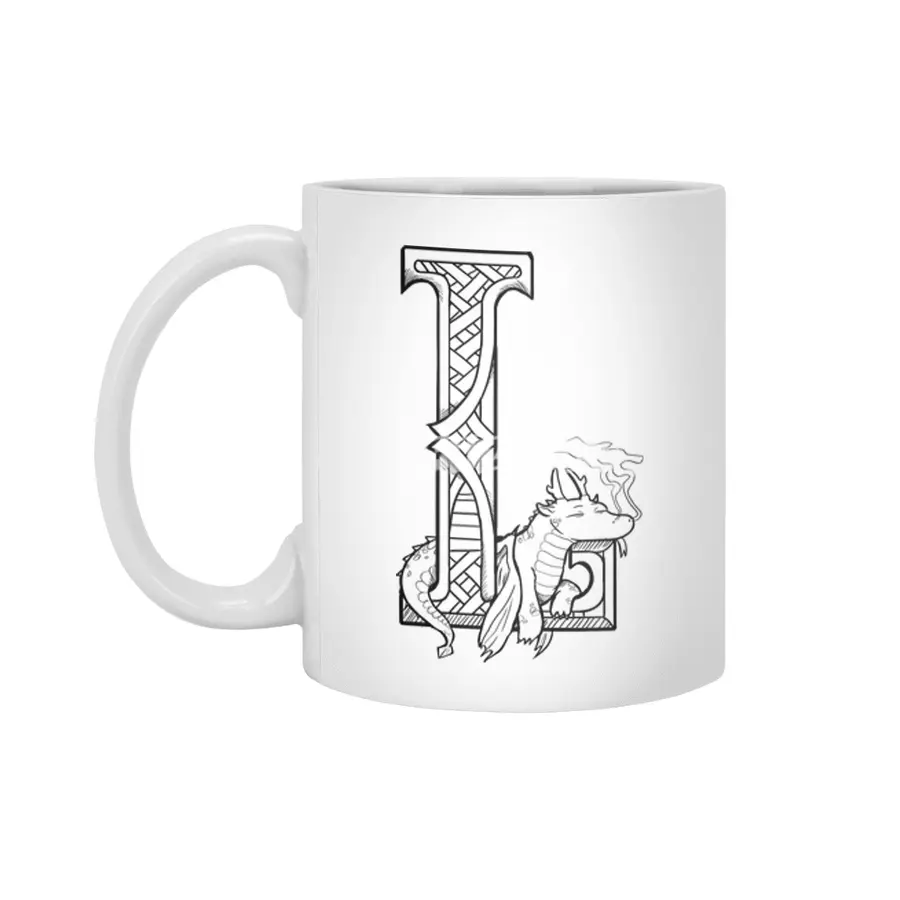 L Dragon Alphabet Beyaz Kupa
