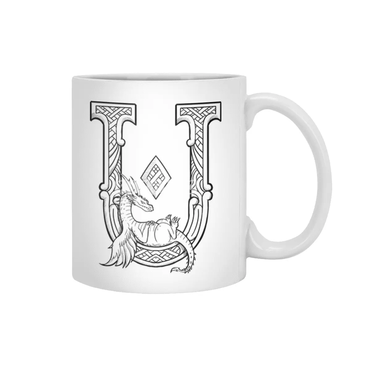 U Dragon Alphabet Beyaz Kupa
