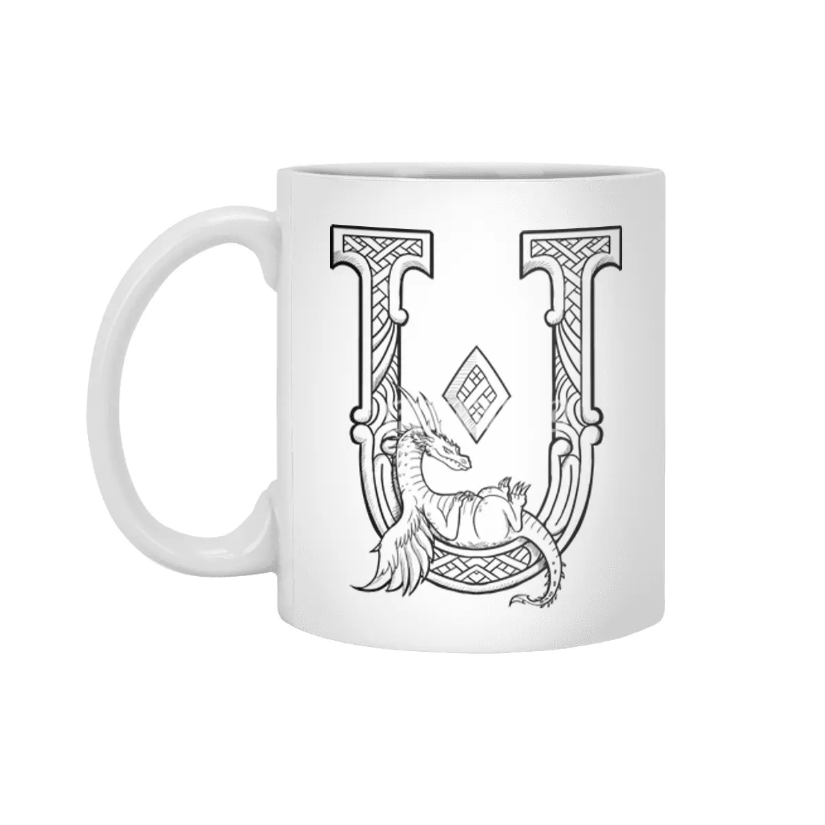 U Dragon Alphabet Beyaz Kupa